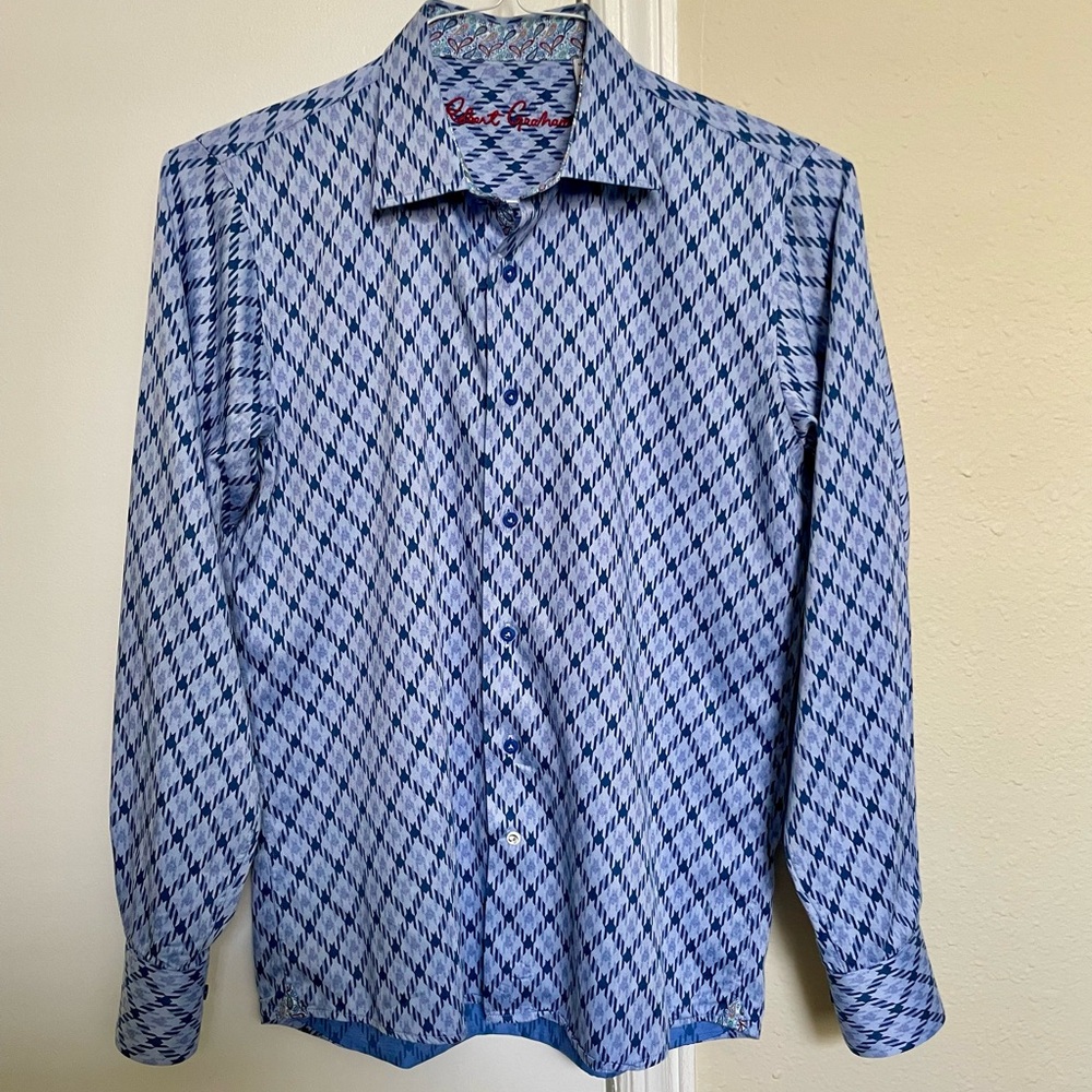 Robert Graham Boys XL Blue Button Down Shirt